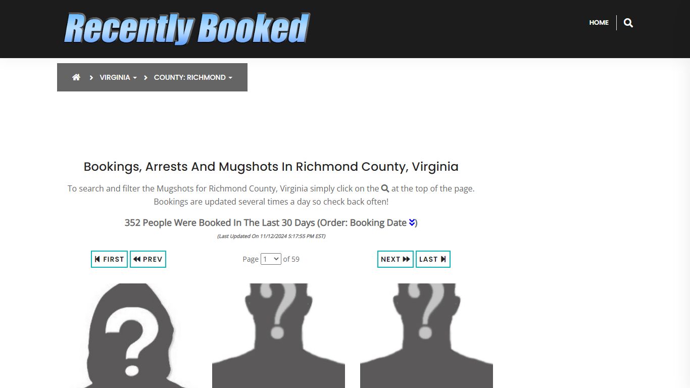 Bookings, Arrests and Mugshots in Richmond County, Virginia