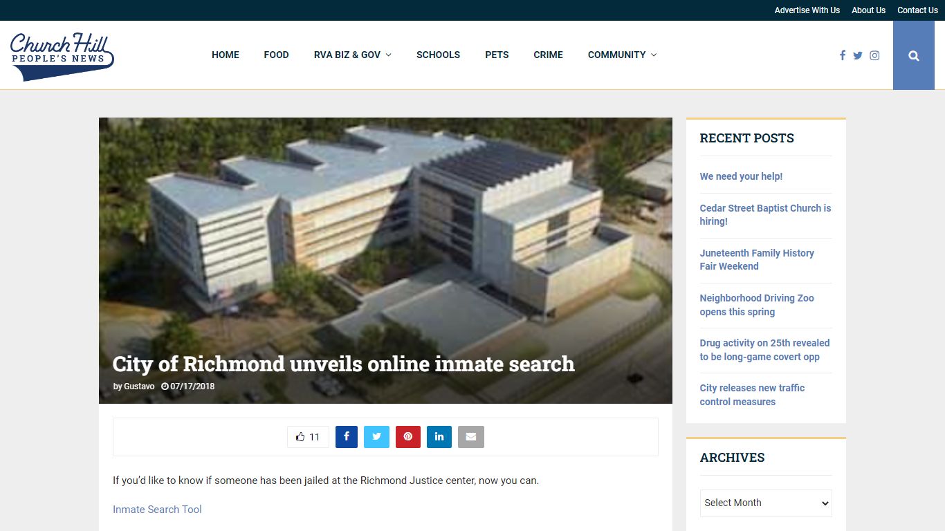 City of Richmond unveils online inmate search – CHPN